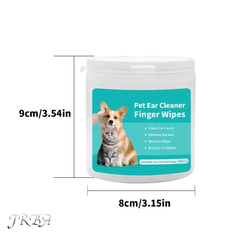 Pet Ear Cleaning Wipes Disposable Ear Care Finger Cover Convenient and Dirty Hand Ear Mite Ear Mite and Dogs Cleaning Wipes